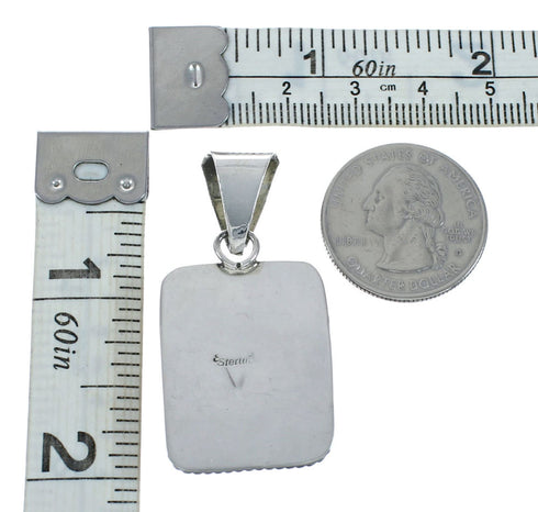 Turquoise Authentic Sterling Silver Navajo Pendant X10316